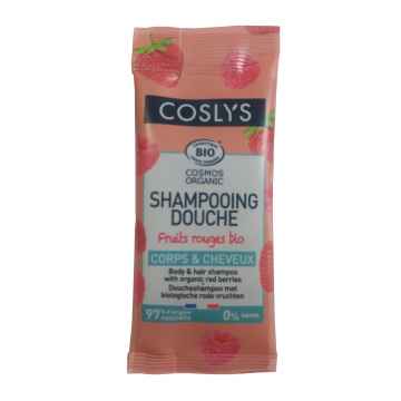 Coslys Sprchový šampon bez mýdla 2 v 1 na vlasy a tělo červené bobule 8 ml