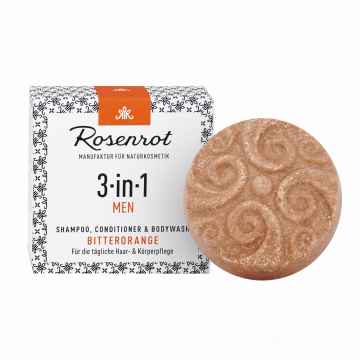 Rosenrot Naturkosmetik Tuhý šampon pro muže 3v1, hořký pomeranč 60 g