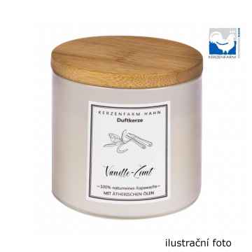 Kerzenfarm Přírodní svíčka Vanilla cinnamon, slonovinové sklo 1 ks, 6,5 cm