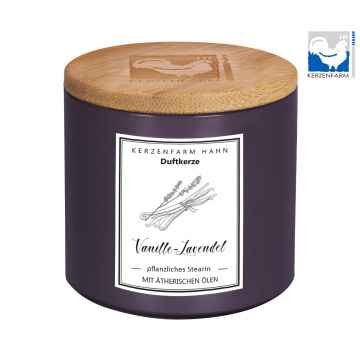 Kerzenfarm Přírodní svíčka Vanilla lavender, pískové sklo 1 ks, 6,5 cm