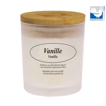 Kerzenfarm Přírodní svíčka Vanilla, mléčné sklo 1 ks, 8 cm