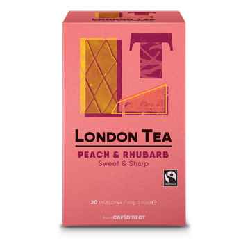 London Tea Fairtrade ovocný čaj broskev a rebarbora Peach & Rhubarb 20ks 50g