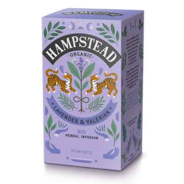 Hampstead Tea London BIO bylinný čaj s levandulí a kozlíkem, 20ks 20g
