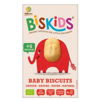 Belkorn BISkids BIO dětské celozrnné sušenky, Natural 6M+  120g
