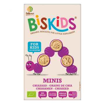 Belkorn BISkids BIO dětské celozrnné mini chia sušenky bez přidaného cukru  120g