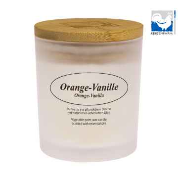 Kerzenfarm Přírodní svíčka Orange Vanilla, mléčné sklo, Poškozený obal 1 ks, 8 cm