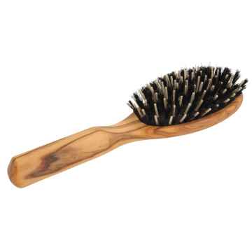 Redecker Kartáč na vlasy z olivového dřeva, kombinovaný, Jeden zlomený kolíček 1 ks, 21,5 cm