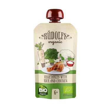 Rudolfs BIO kapsička Zelenina, rýže, kuřecí maso  110 g