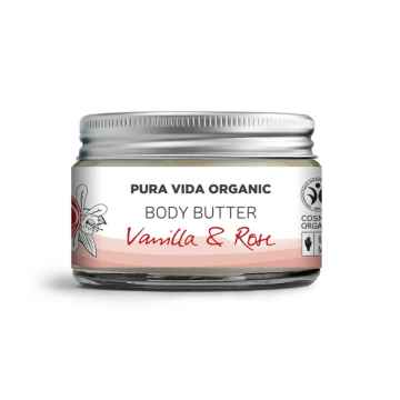Pura Vida Organic CBD Tělové máslo, vanilka a růže, 1000 mg, Exspirace 05/2024 50 ml