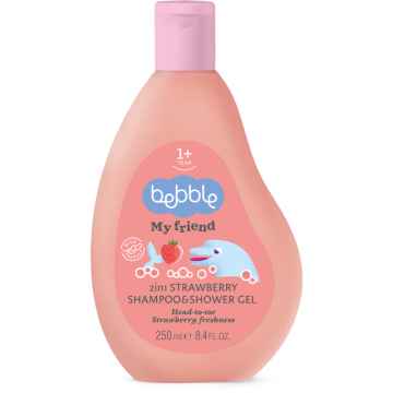 Bebble Dětský šampon a sprchový gel 2v1 jahoda Bebble 250 ml 