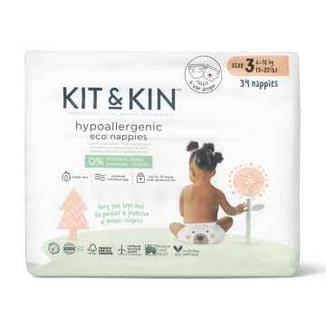 KIT & KIN Naturally Dry Eco plenky Maxi vel. 3 (6-10 kg) 34 ks