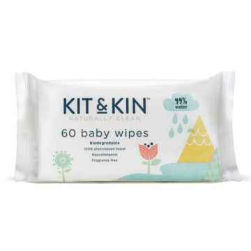 KIT & KIN Naturally Clean baby wipes vlhčené ubrousky 60 ks