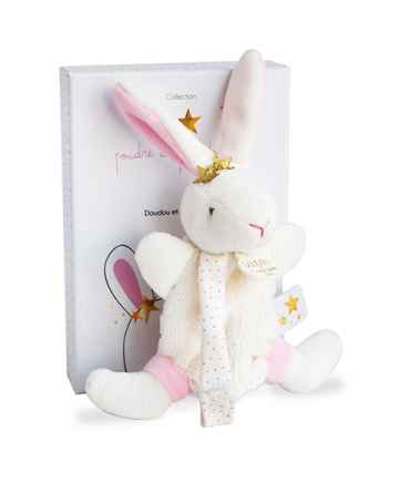 Doudou et Compagnie Paris Doudou Dárková sada - Hračka s úchytem na dudlík králíček 15 cm 