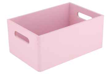 ČistéDřevo Dřevěná bedýnka 30 x 20 x 13,5 cm - růžová 