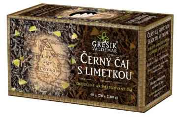 Valdemar Grešík - Natura s.r.o. Černý čaj s limetkou 20 n.s. přebal GREŠÍK Černý čaj 