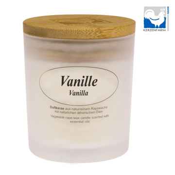 Kerzenfarm Přírodní svíčka Vanilla, mléčné sklo 1 ks, 8 cm