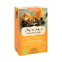 Numi Organic Tea Orange Spice, kořeněná směs s bílým čajem 44,8 g, 16 ks