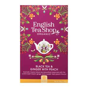 English Tea Shop Černý čaj zázvor a broskev, bio 40 g, 20 ks