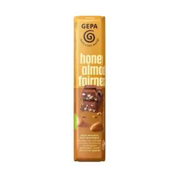 Gepa Bio mléčná čokoládová tyčinka s medem a mandlemi 45 g