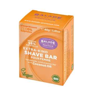 Balade en Provence BIO Pečující tuhé mýdlo na holení pro ženy pomerančový květ 40 g