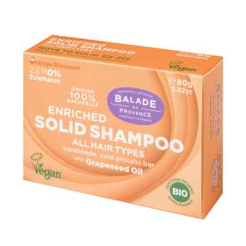 Balade en Provence BIO Vyživující tuhý šampon pro normální vlasy pomerančový květ 80 g