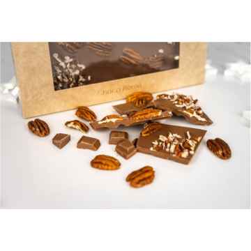 Choco Bonté Mléčná čokoláda s pekanovými oříšky, Poškozený obal 90 g