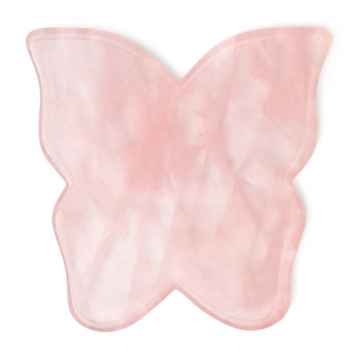 Crystallove Guasha, masážní pomůcka na obličej, Butterfly rose quartz 1 ks
