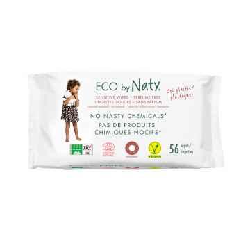 Eco by Naty Vlhčené ubrousky bez vůně pro citlivou pokožku 56 ks