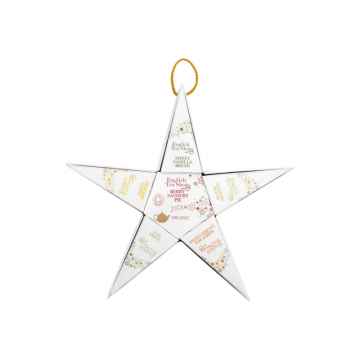 English Tea Shop Vánoční červená a zlatá hvězda, 6 pyramidek, bio 1 ks sada, (6 ks v balení)