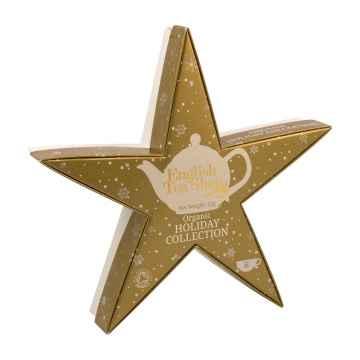English Tea Shop Vánoční zlatá hvězda, 6 pyramidek, bio 1 ks sada, (6 ks v balení)
