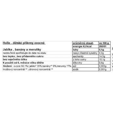 Holle Bio Dětská přesnídávka jablko a banán s meruňkami 190 g