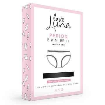 love Luna Menstruační kalhotky Bikini černé 1 ks, S/M