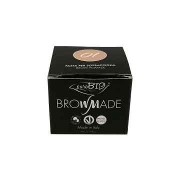 puroBIO cosmetics Browmade, pomáda na obočí 01 ash 4 ml