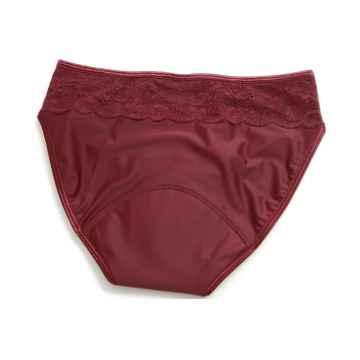SAYU Menstruační kalhotky Klasické s krajkou bordó 1 ks, vel. 38