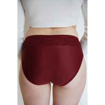 SAYU Menstruační kalhotky Klasické s krajkou bordó 1 ks, vel. 42
