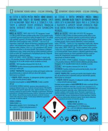 Yellow and Blue Odstraňovač vodního kamene, Poškozeno, Lehce protržený obal 5 kg